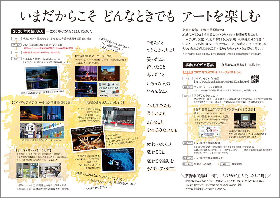 茅野市民館・茅野市美術館 事業アイデア募集 2021→2022