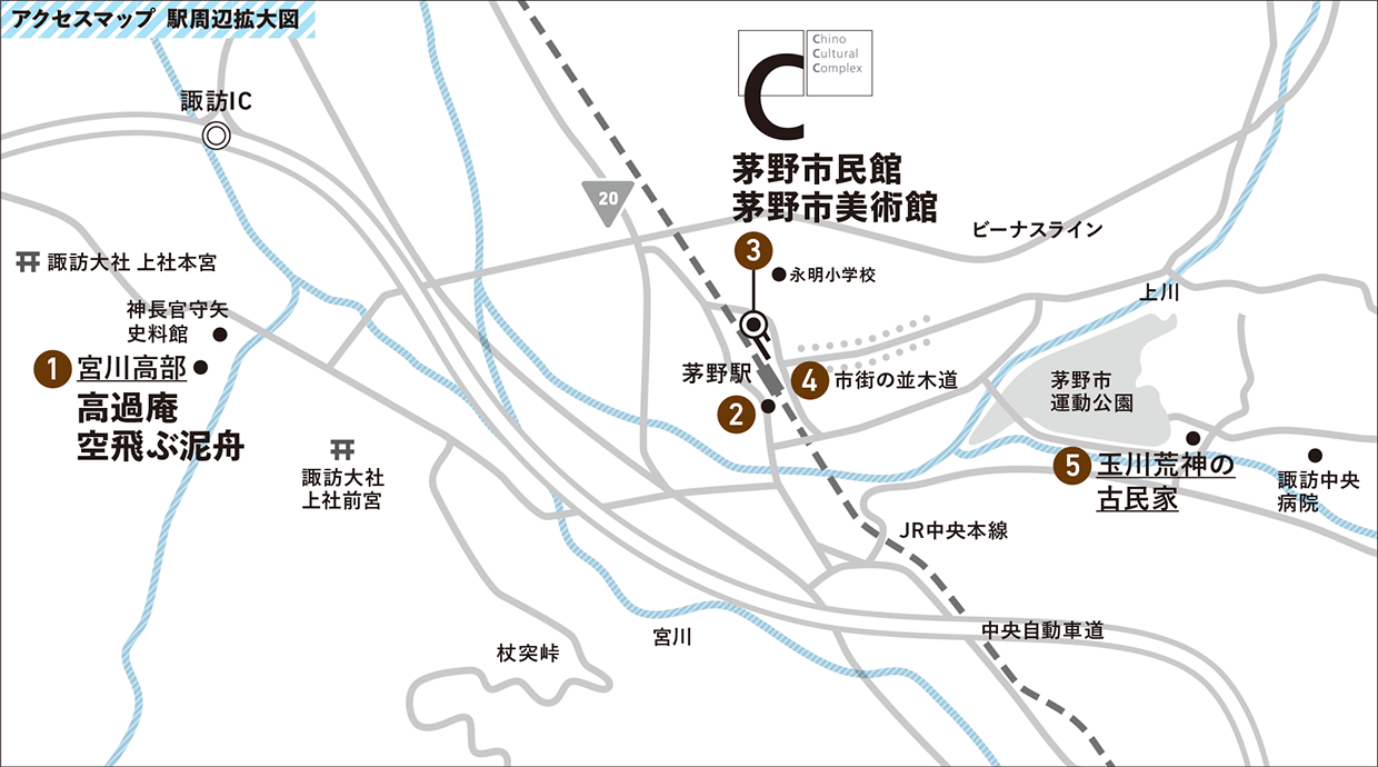 茅野市駅前拡大地図